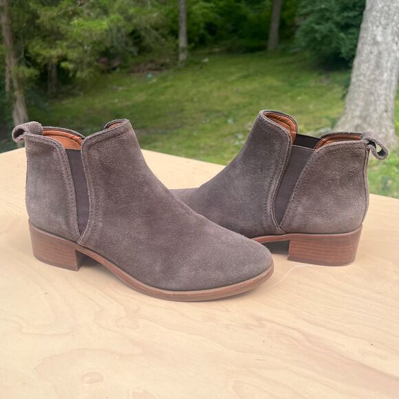Lucky Brand Pogan Suede Leather Ankle Boots Brown Size 8 - Picture 10 of 11